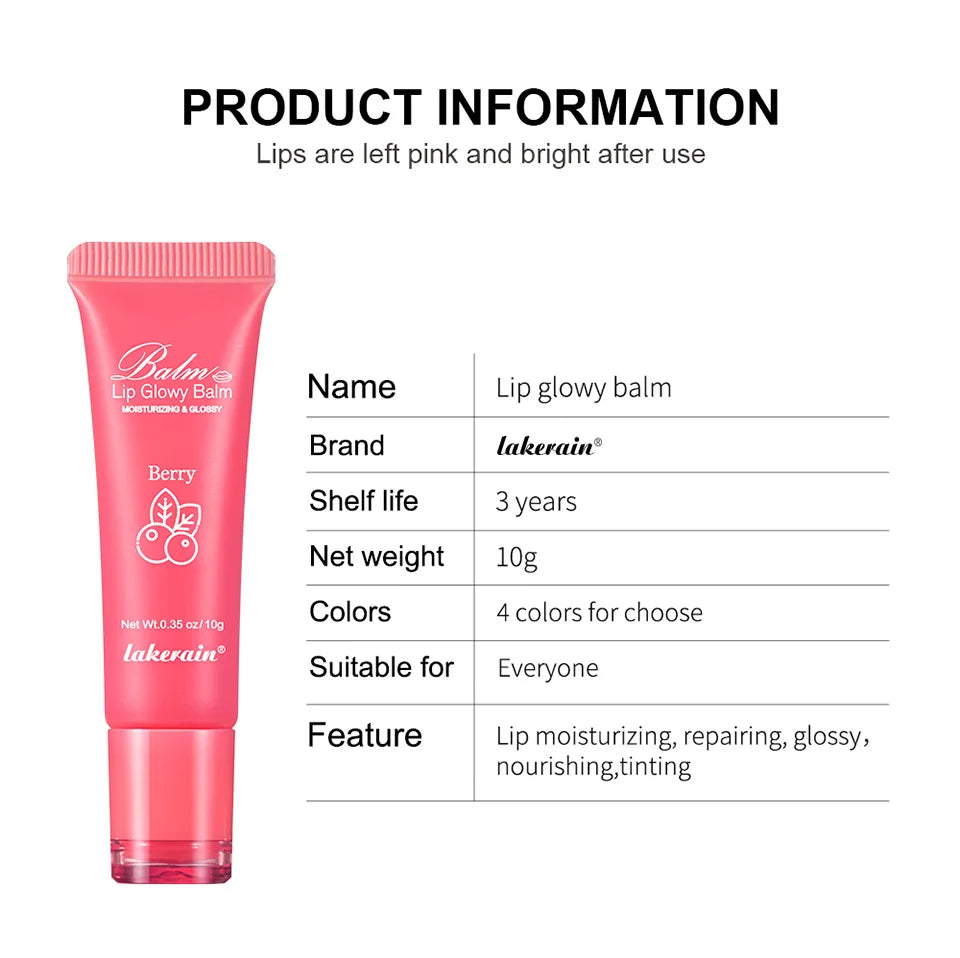 Moisturizing Lip Glow Blam Liquid Lip Gel Mask Reduce Lip Line Remove Dead Skin Peach Grape Lip Gloss Lips Care Product 10g