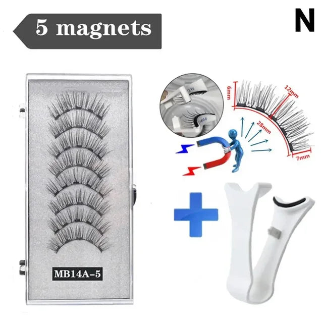 3D Natural ,With 5 Lashes Shipping Handmade Drop False Support Eyelashes Magnetic Reusable H8Y7