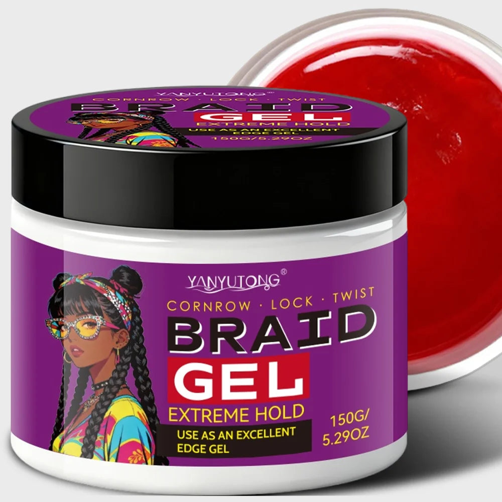Styling Broken Hair Braiding Gel, Carbom Formula, Edge Control Twisting Gel Tame Frizz & Edges, Braiding Gel, Hailine Control,