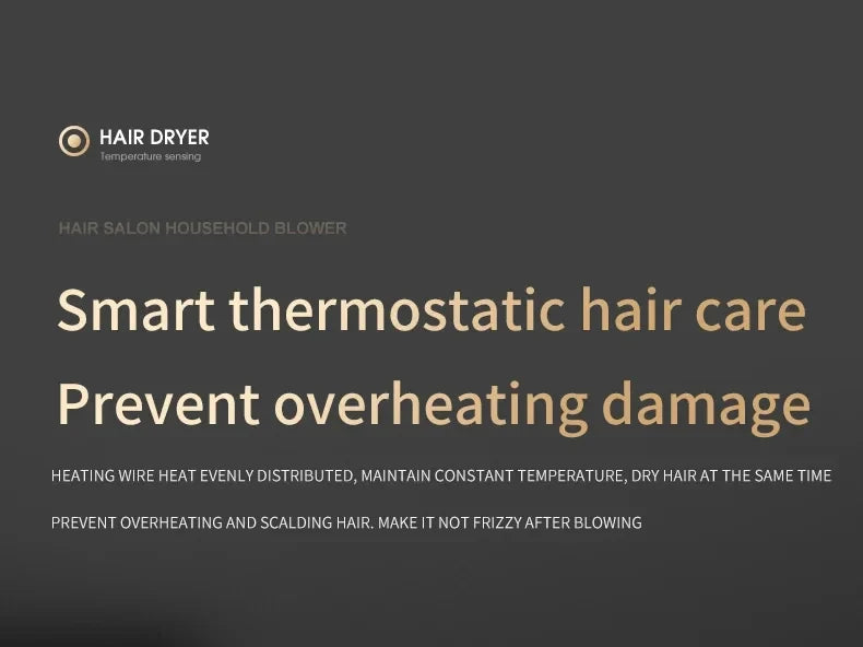 HOMEFISH 5‑Speed Professional Hair Dryer, Salon‑Grade High Power, Hot Cold Air Negative Ionic Blow Dryer