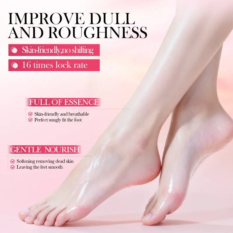 5 Pairs SADOER Strawberry Foot Mask Moisturizing Whitening Foot Peeling Mask Exfoliating Feet Spa Pedicure Exfoliant Skin Care