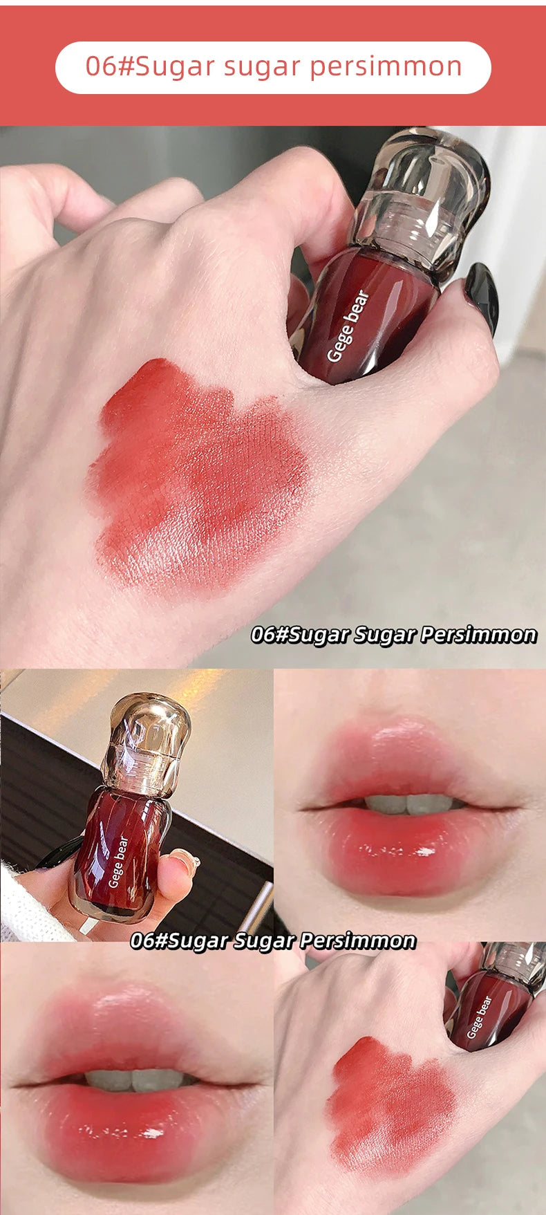 Moisturizing Plump Lips Mirror Effect Lip Color Non Greasy Texture Liquid Lip Pigment Not Easy To Stick Lightly Lip Glaze
