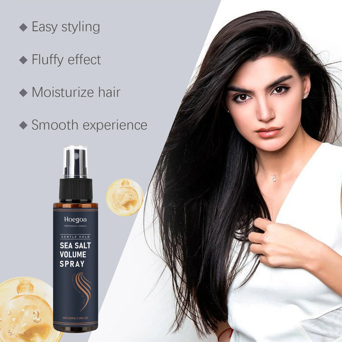 Sea Salt Hair Spray For Volume & Texture, Lightweight Styling Spray, Natural Hold, Frizz Control, Non-Greasy For Women & Men