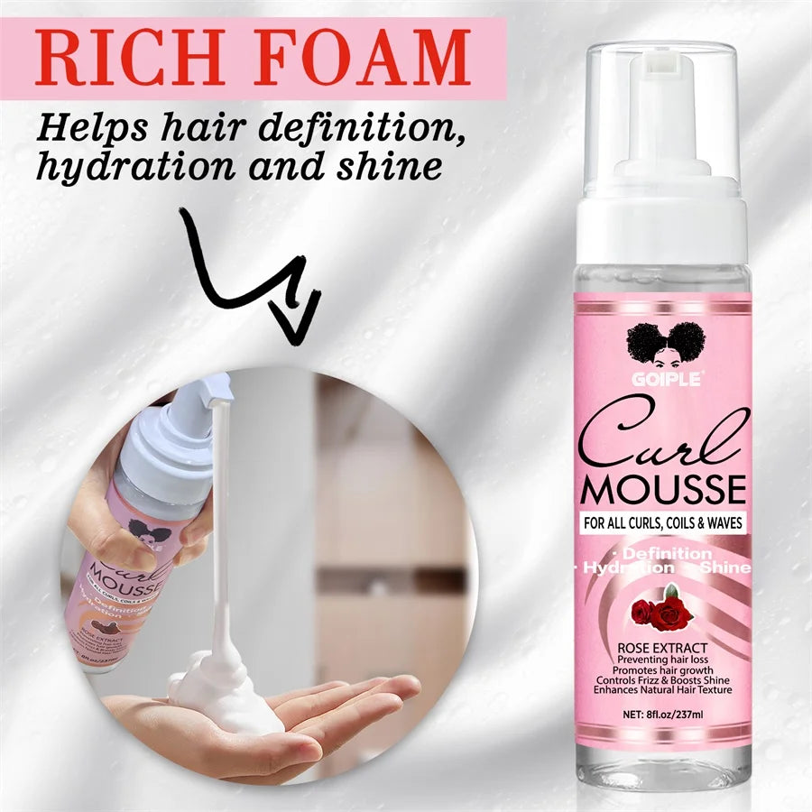 Curl Defining Mousse Long Last Smooth and Shine Curly Conditioner for Control Frizz Women Curls Moisturize Foam Styling Products