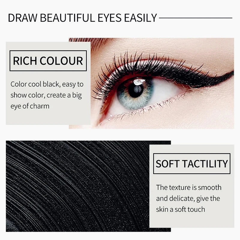 Waterproof Eyeliner Gel Matte - 24H Quick-drying Rich Pigment Single Head Gel Pencil Smudge-proof Long-lasting Black
