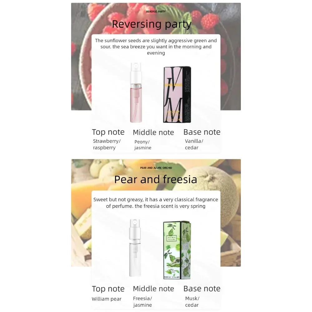 10PCS Mini Travel Size 3ml Perfume Women Men Unisex Fragrance Set Eau De Toilette Gift for Her Him Deodorant Body Spray