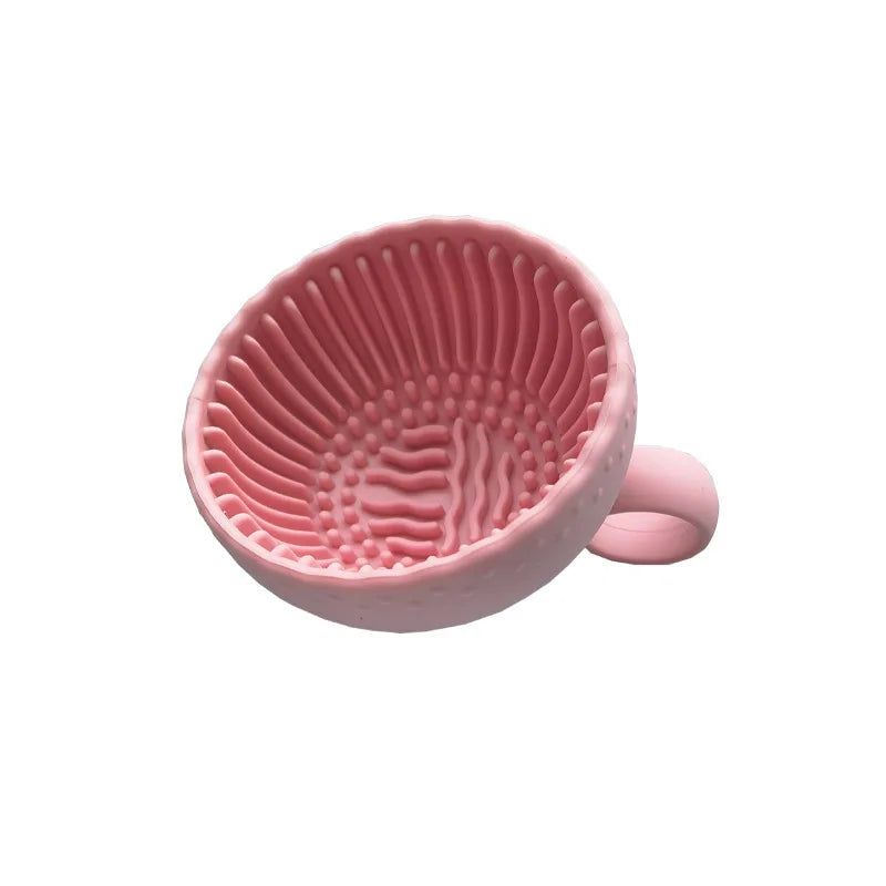 Makeup Brush Cleaner Soft Silicone Makeup Brush Bowl Folding Powder Puff Eyeshadow Brush Cleaning Pad Beauty Tools