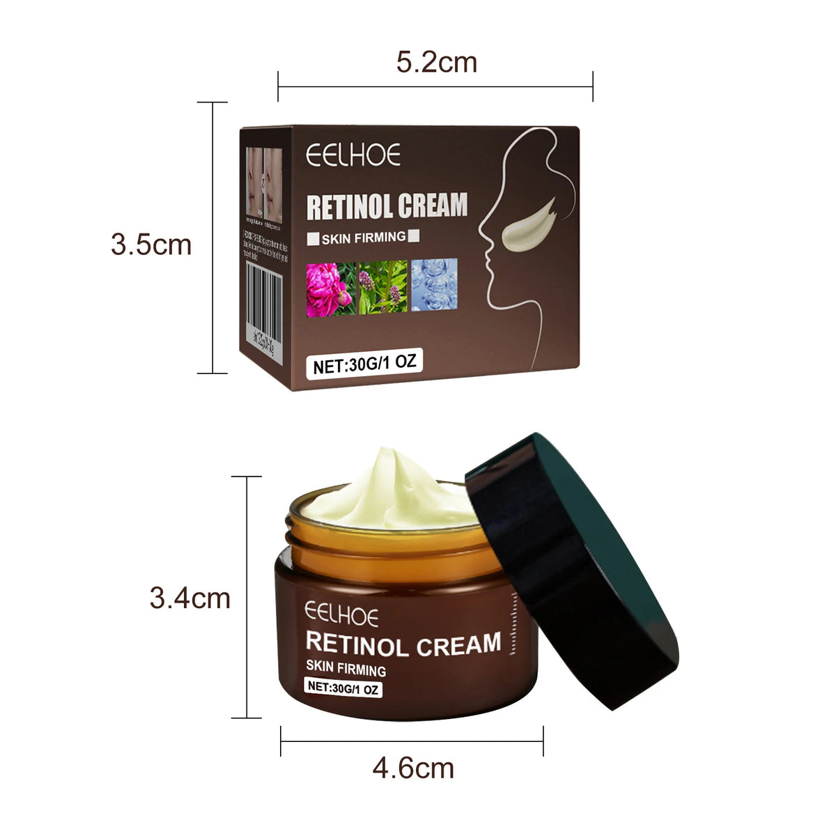 Double Retinol Facial Cream Anti-aging Fade Fine Line Wrinkle Firming Lifting Repair Skin Barrier Brightening Moisturizing Cream