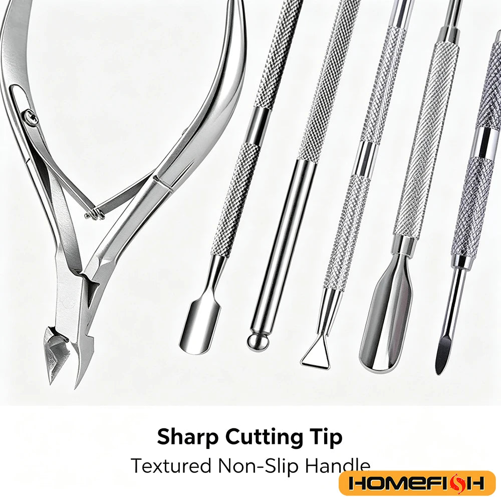 Double-ended Stainless Steel Cuticle Pusher Dead Skin Push Remover For Pedicure Manicure Nail Art Cleaner Care Tool