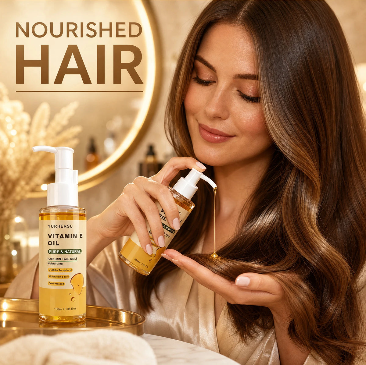 Vitamin E shower oil，Hydrating Body Oil with Vitamin E，Daily Hydrating Bath Care for Soft and Smooth Skin