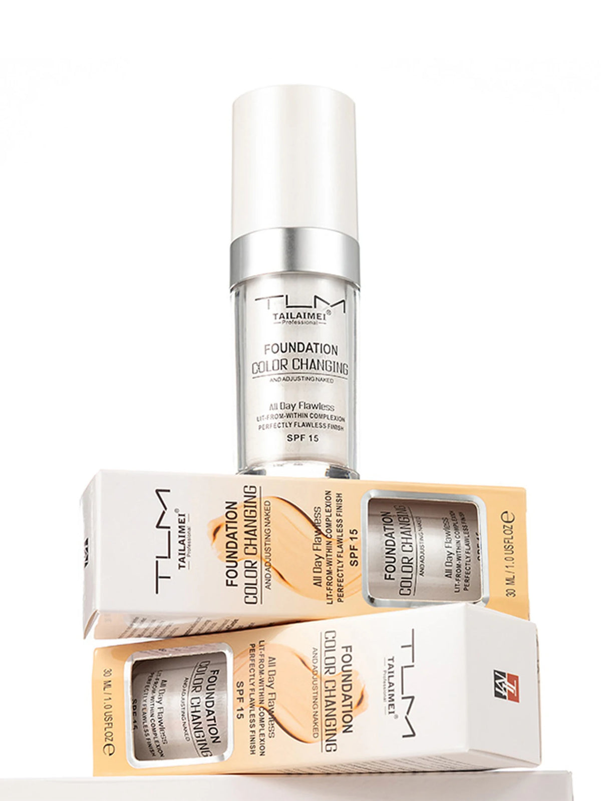 Warm Change Liquid Foundation Sunscreen Lasting Oil Control Easy To Apply Makeup Waterproof Portable