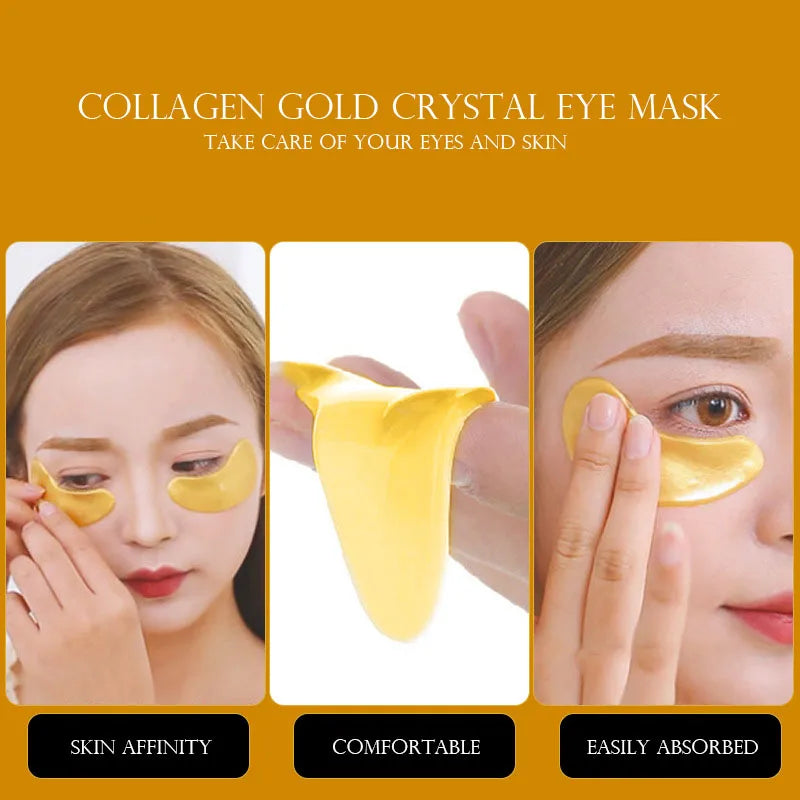 100pcs=50pairs Gold Collagen Eye Mask skincare Anti-Aging Anti Dark Circles Remove Puffiness Moisturizing Eye Patches Skin Care