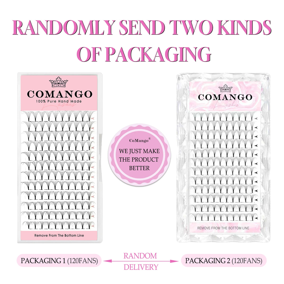 CoMango Premade Volume Fans Short Stem Russian Eyelash Extensions Wide Fans 3D 4D 5D 6D 8D 10D Faux Mink Lashes Wholesale