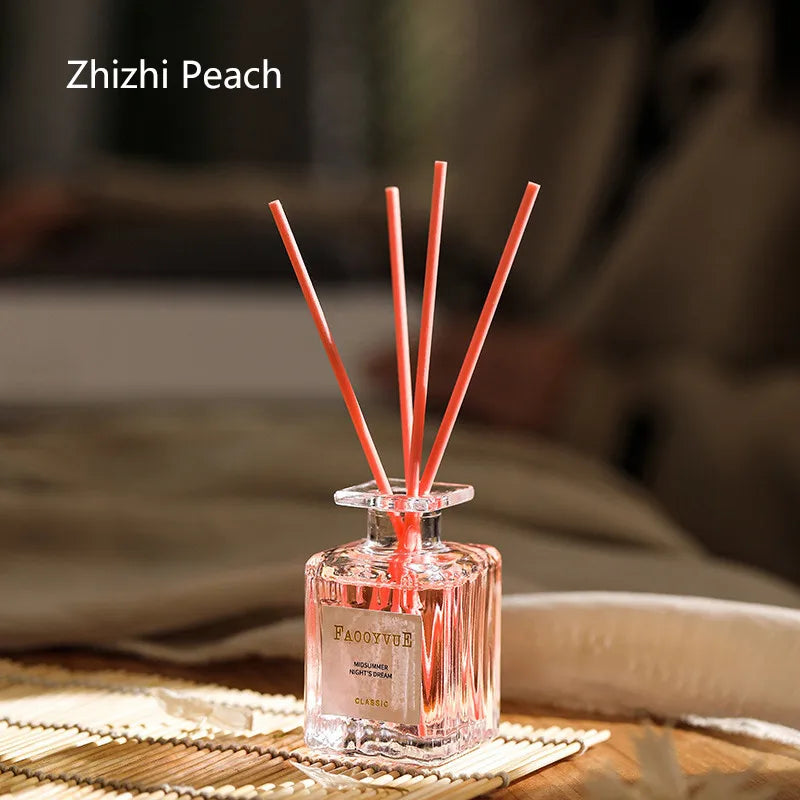 50ml Flameless Home Fragrance Room Flameless Freesia Jasmine Fragrance Oil with Reed Diffuser Stick Home Room Air Freshener Deco
