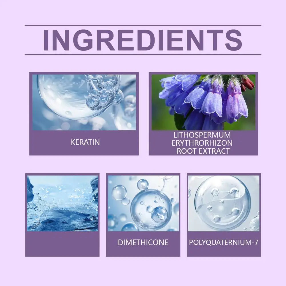 100ml Purple Hair Mask Deep Conditioner For Blonde, Silver And Gray Hair, Keratin Hair Mask Nourish Repair Damaged and Dry Hair