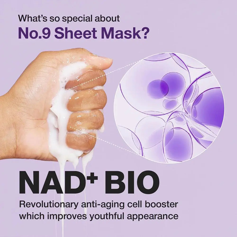 Numbuzin NO.9 NAD+Skincare Set - Retinal Volumetox Eye Cream, PDRN Glow Boosting Toner, BIO Lifting-sil Essence & Full Face Mask