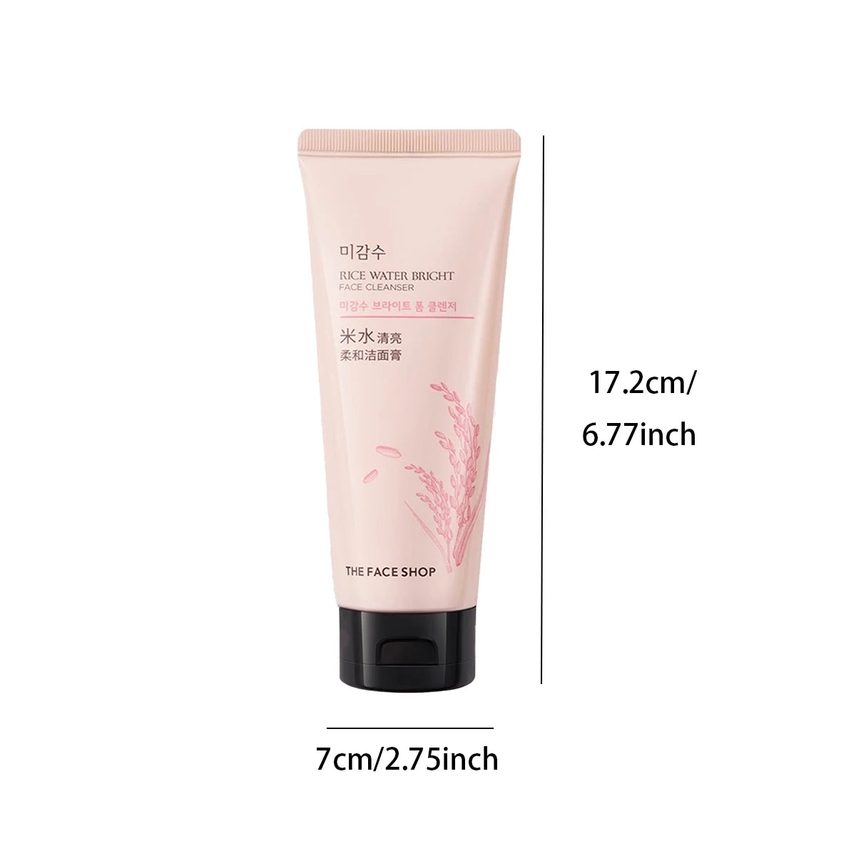 THE FACE SHOP RICE WATER BRIGHT FACE CLEANSER 150g,Luxurious Foam,Nourishing,Moisture-Retaining,Korean Skincare,Korean Makeup