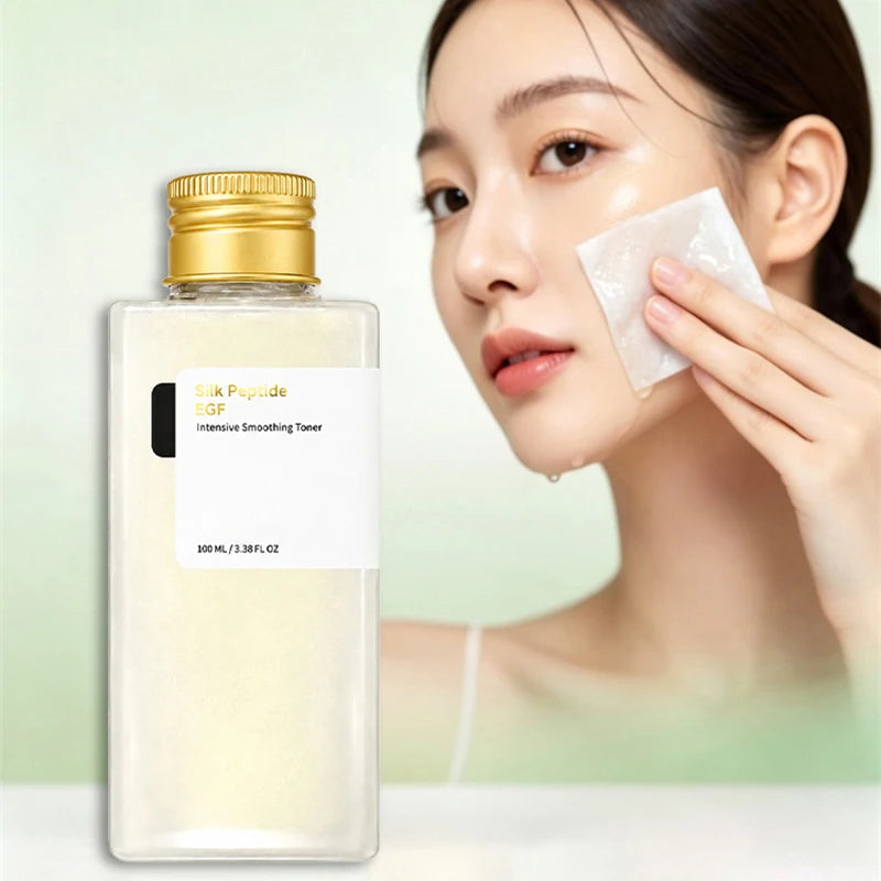Silk Peptide EGF Smoothing Toner Revitalizing Hydrating Soothing Essence Water Improves Rough Skin Moisturizing Facial Toner