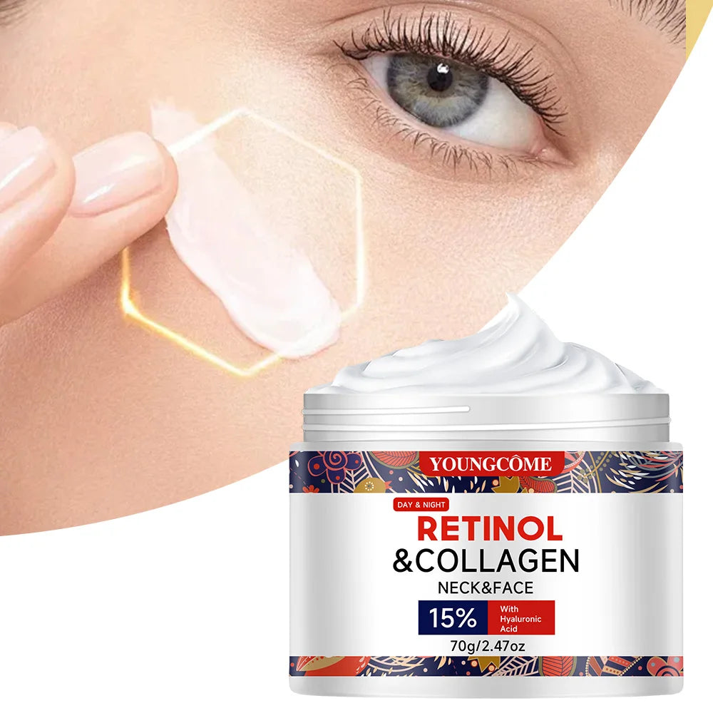 "Retinol & Collagen Anti-Aging Cream - Intense Hydration & Firming, Reduces Wrinkles & Fine Lines, Day/Night Use"