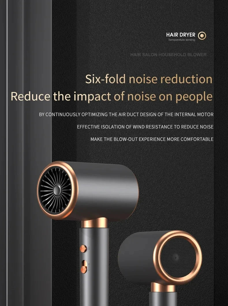 HOMEFISH 5‑Speed Professional Hair Dryer, Salon‑Grade High Power, Hot Cold Air Negative Ionic Blow Dryer