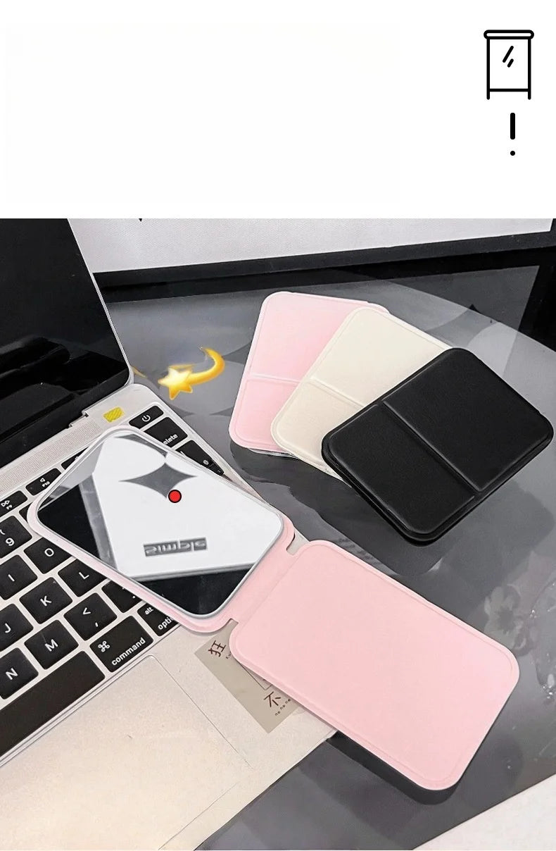 1pc Mirror Makeup Mirror Portable Folding Mirror Girl Makeup Mirror HD Desktop Stand up Mini Portable Small Mirror Travel