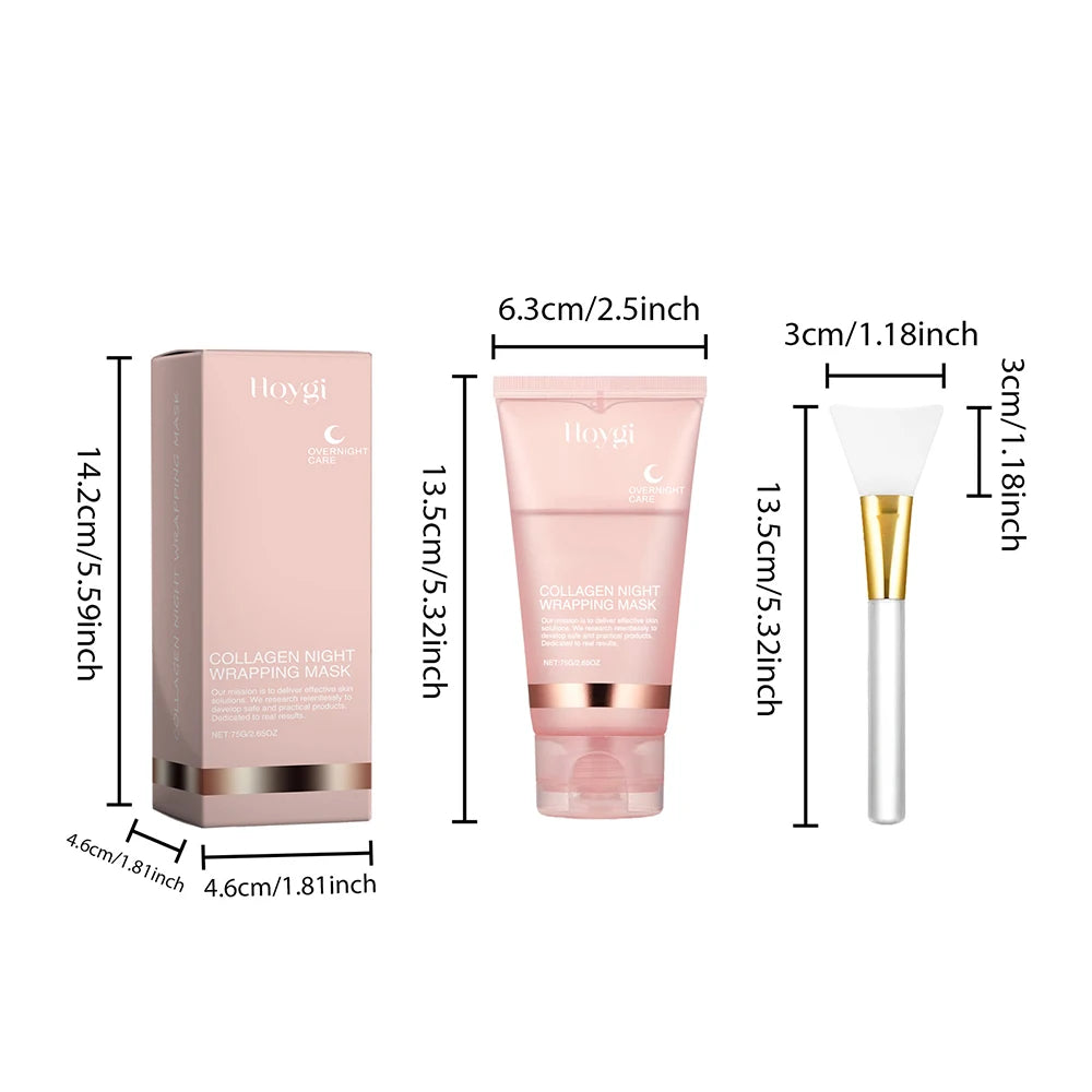 75ml Collagen Peel-off Mask Night Wrapping Mask Facial Mud 50g Collagen Jelly Cream Firming Skin Moisturizing Face Masks Cream