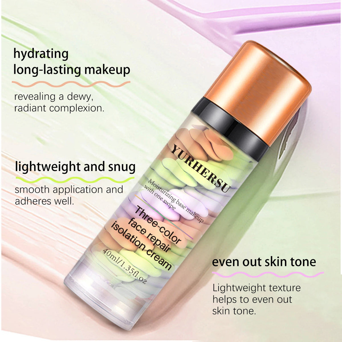 Three color press release cream concealer isolate makeup facial base brightening cream