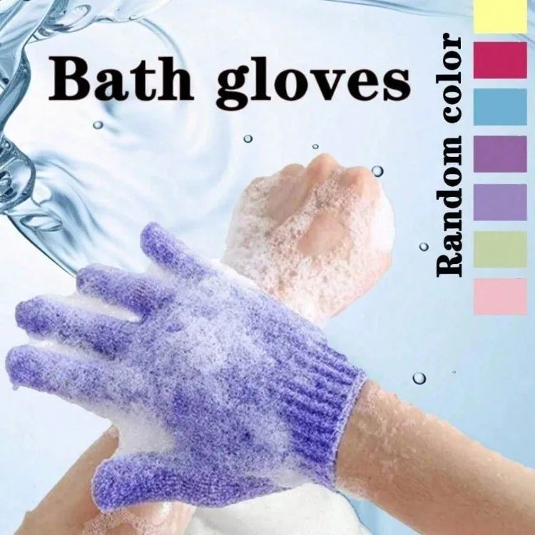 Nylon Exfoliating Bath Brush Gloves Double Sided Exfoliating Gloves for Beauty Spa Massage Skin Shower Scrubber