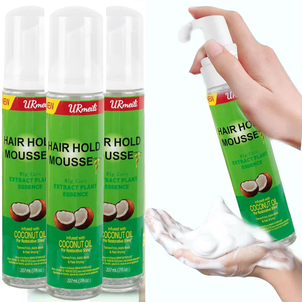 Curly Hair Mousse（207ml) For Wigs Strong Hold Olive Oil Hair Styling Mousse Anti-Frizz Hair Foam Mousse For Styling Hair Women