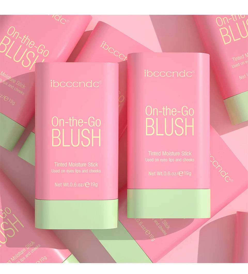 ibcccndc Rotating Blush Cream Tinted Moisture Stick Naturally Long-lasting Moisturizing Waterproof And Non-Removing Orange Blush