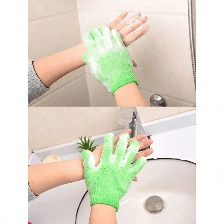 Nylon Exfoliating Bath Brush Gloves Double Sided Exfoliating Gloves for Beauty Spa Massage Skin Shower Scrubber
