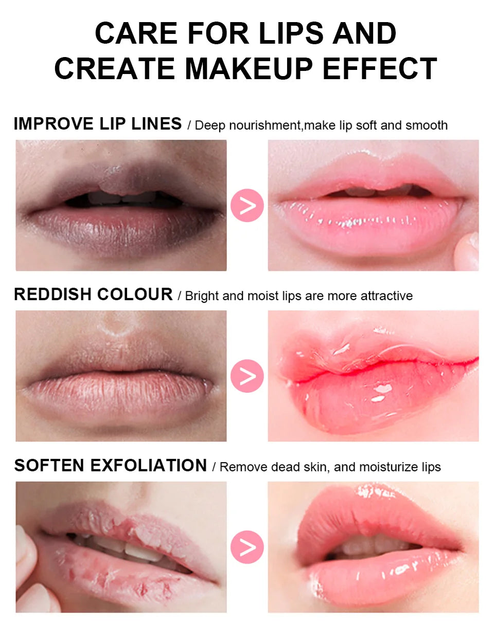 Moisturizing Lip Glow Blam Liquid Lip Gel Mask Reduce Lip Line Remove Dead Skin Peach Grape Lip Gloss Lips Care Product 10g