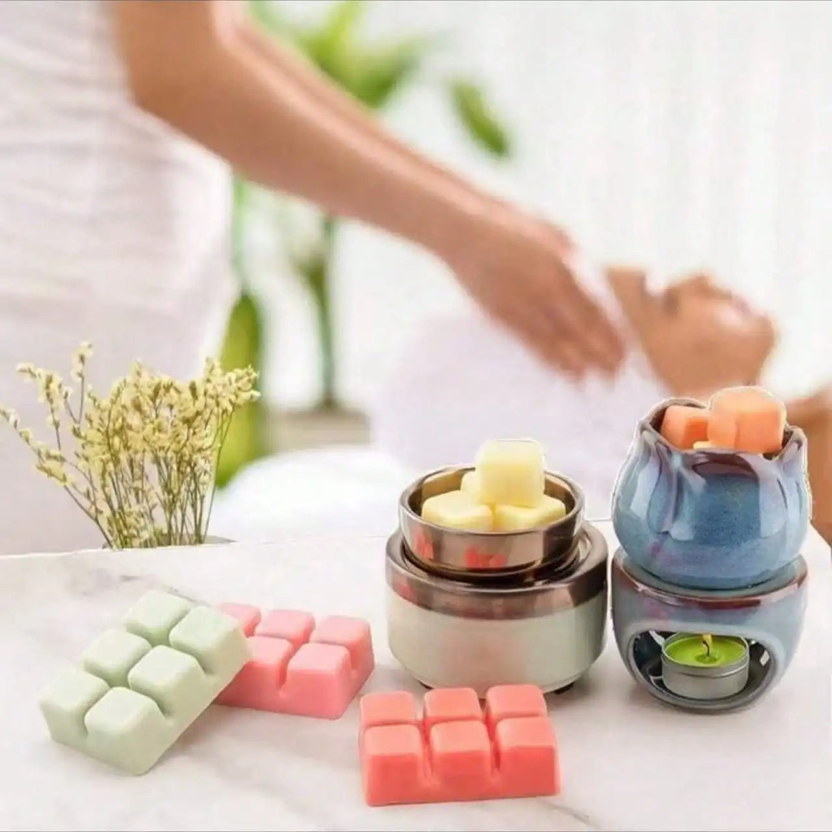 Scented Wax Melts Set, 8 Assorted Scents (Lavender/Vanilla/Rose), Natural Soy Wax Candle Wax Tarts for Home Fragrance & Relaxati