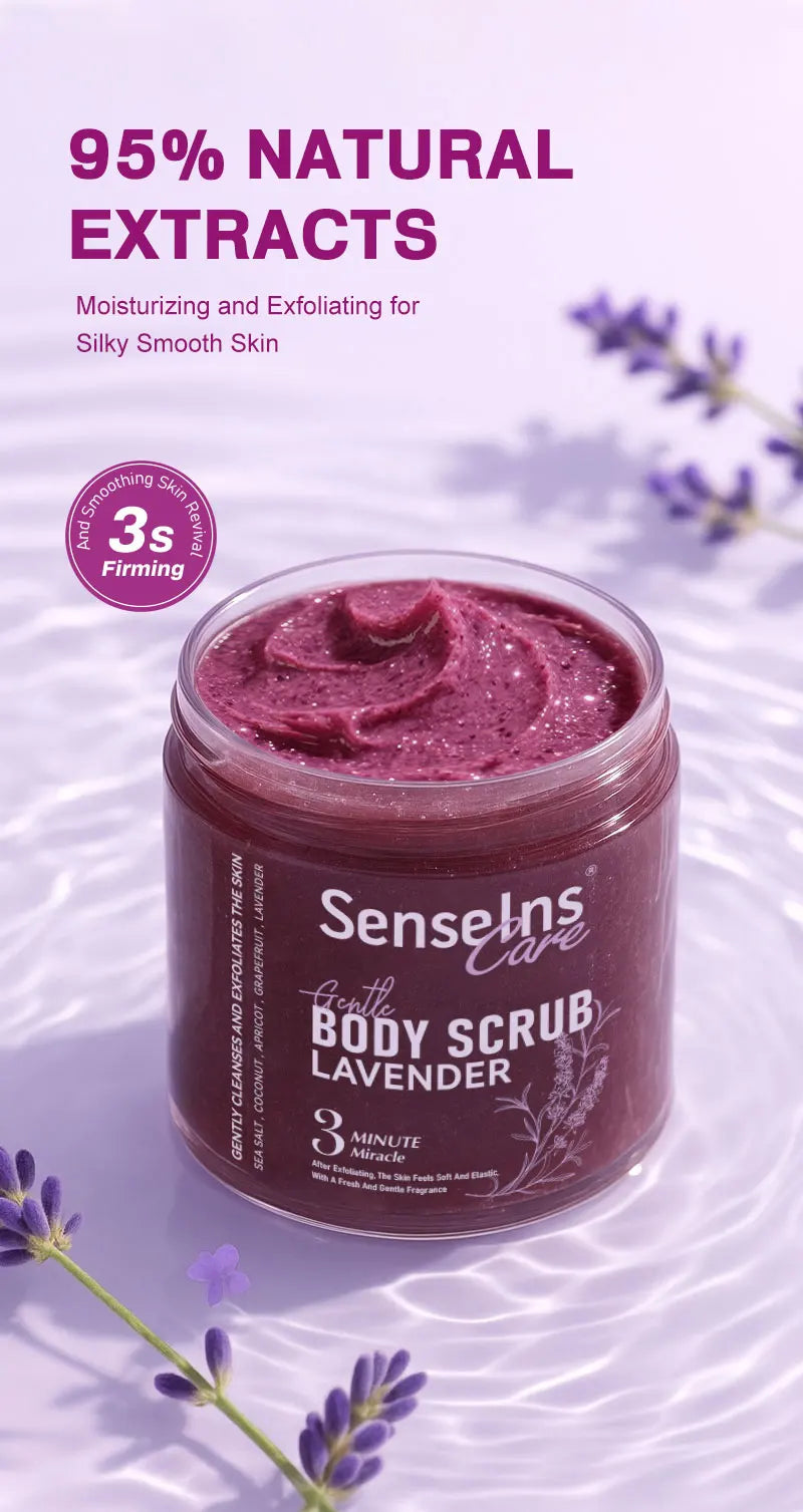 500g Lavender Body Scrub Shea Butter Exfoliating Deep Cleansing Dead Skin Removal Whitening Moisturizing Smooth Skin Body Care