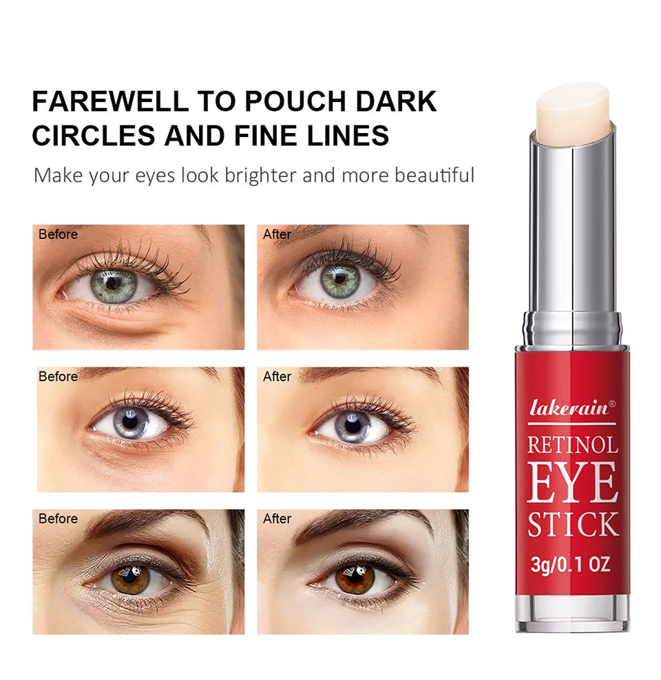 Lakerain Retinol Eye Cream Stick Moisturizing, firming Removing Eye Bags Lightening Lines And Smoothing Dark Circles Eye Cream