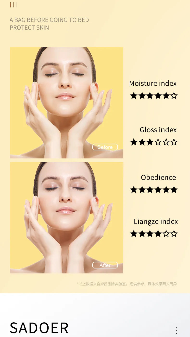 30pcs SADOER Vitamin C Sleeping Facial Masks Face skincare Moisturizing Whitening Anti Wrinkle Hydrating Face Mask Skin Care