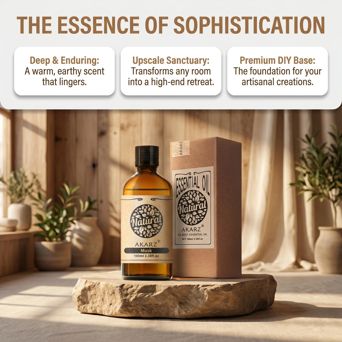 AKARZ Musk Essential Oil Natural Aromatherapy Relieve The Nerve Balance Mood body face care Musk Oil