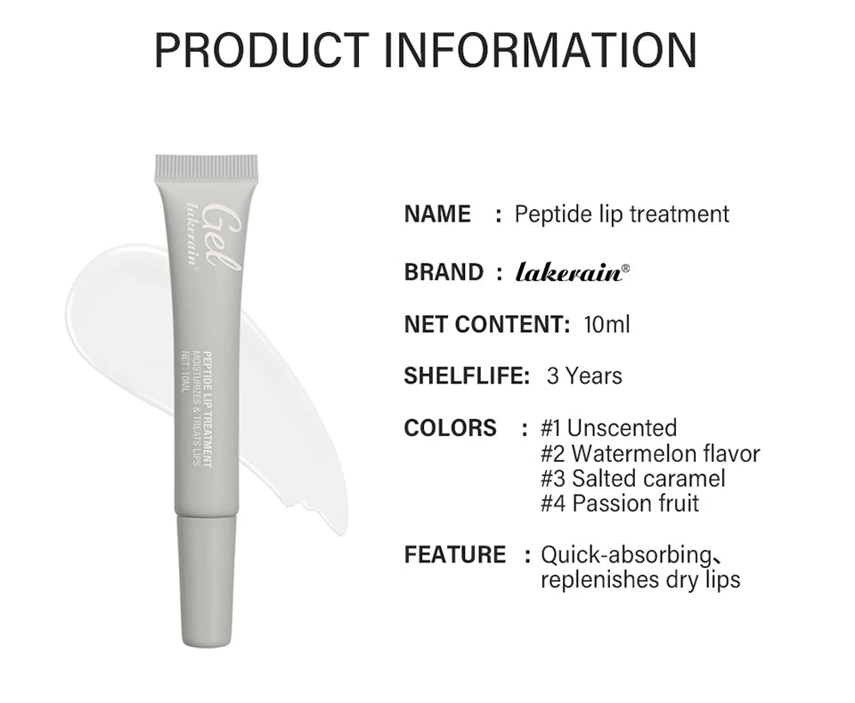 10ml Moisturizing Peptide Lip Treatment Lip Mask Gel Remove Dead Skin Lipstick Base Lip Cream Lip Care Mask Reduce Lip Lines