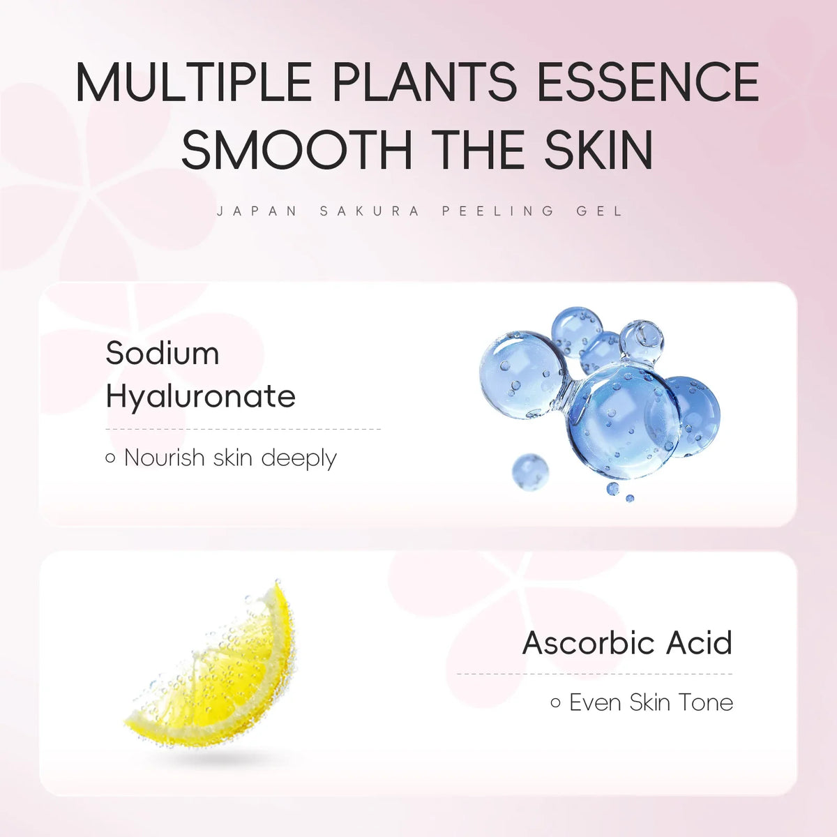 LAIKOU  Sakura Peeling Gel, Deep Cleansing Face Exfoliator, Remove Dead Skin Smooth Skin Gentle Exfoliating Scrub 60g