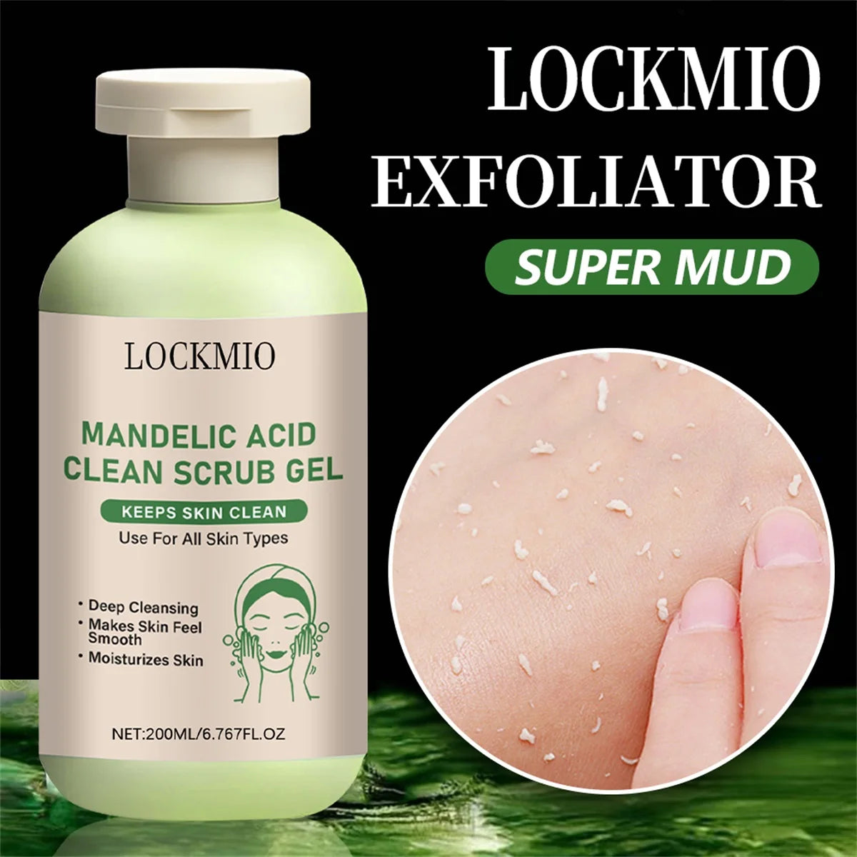 Mandelic Acid Clean Scrub Gel Gentle Exfoliator Dead Smooth Skin Care Product Deep Clean Scrub Improve Facial Texture Appearance