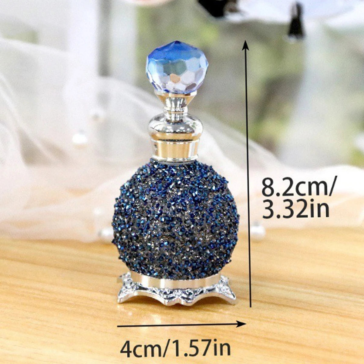 15ml Perfume Decanter Bottle,Luxuriou Perfume Bottle with Sparkling Rhinestone Decoration,Dropper Essential Oil Dispenser Bottle