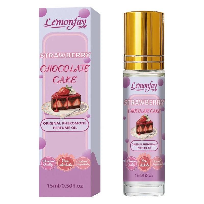 Lemonfay Strawberry Chocolate Cake Pheromone Perfume Oil | Non-Alcoholic Portable Roll-On | Long Lasting Sweet Scent 15ml
