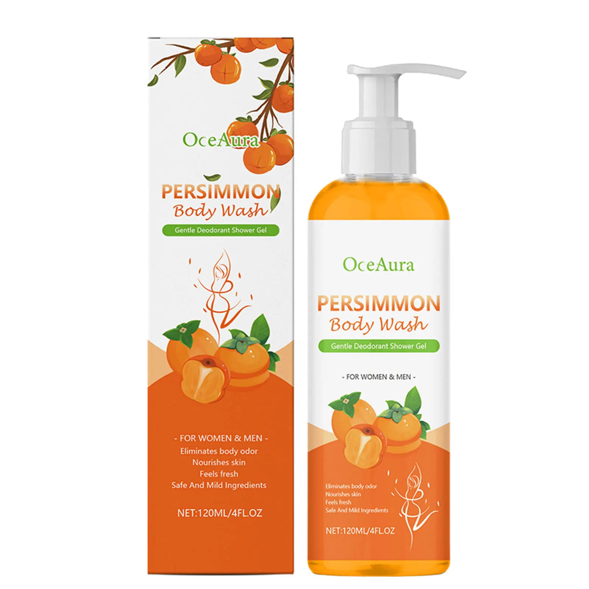2pcs Persimmon Soaps For Old People Smell,120ml Cleansing Body Deodorizing With Persimmon,Gentle Hydrating Body Cleanser