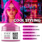 SEVICH Fashion One-Time Hair Color Wax Styling Temporary Dye Cream Gel Mud Pomade For Beards Eyebrow Easy To Wash Hair Dye Wax