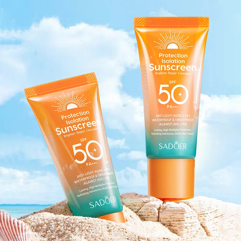SADOER Spf 50+ Sunscreen for Face Protector Solar skincare Dual Tube Multi Effect PA+++ Facial Sunscreen Solar Blocker