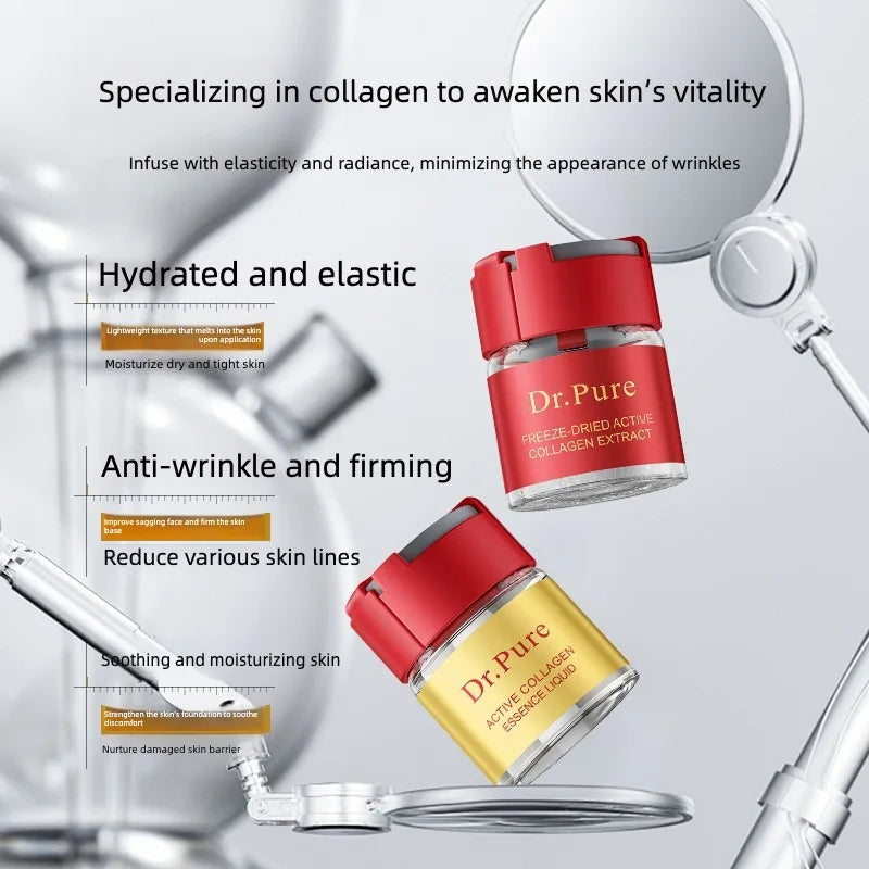 Bio-Active Collagen Freeze-Dried Powder Essence lotion Fade Fine Lines Facial Moisturizing Anti Aging Firming Skin Care