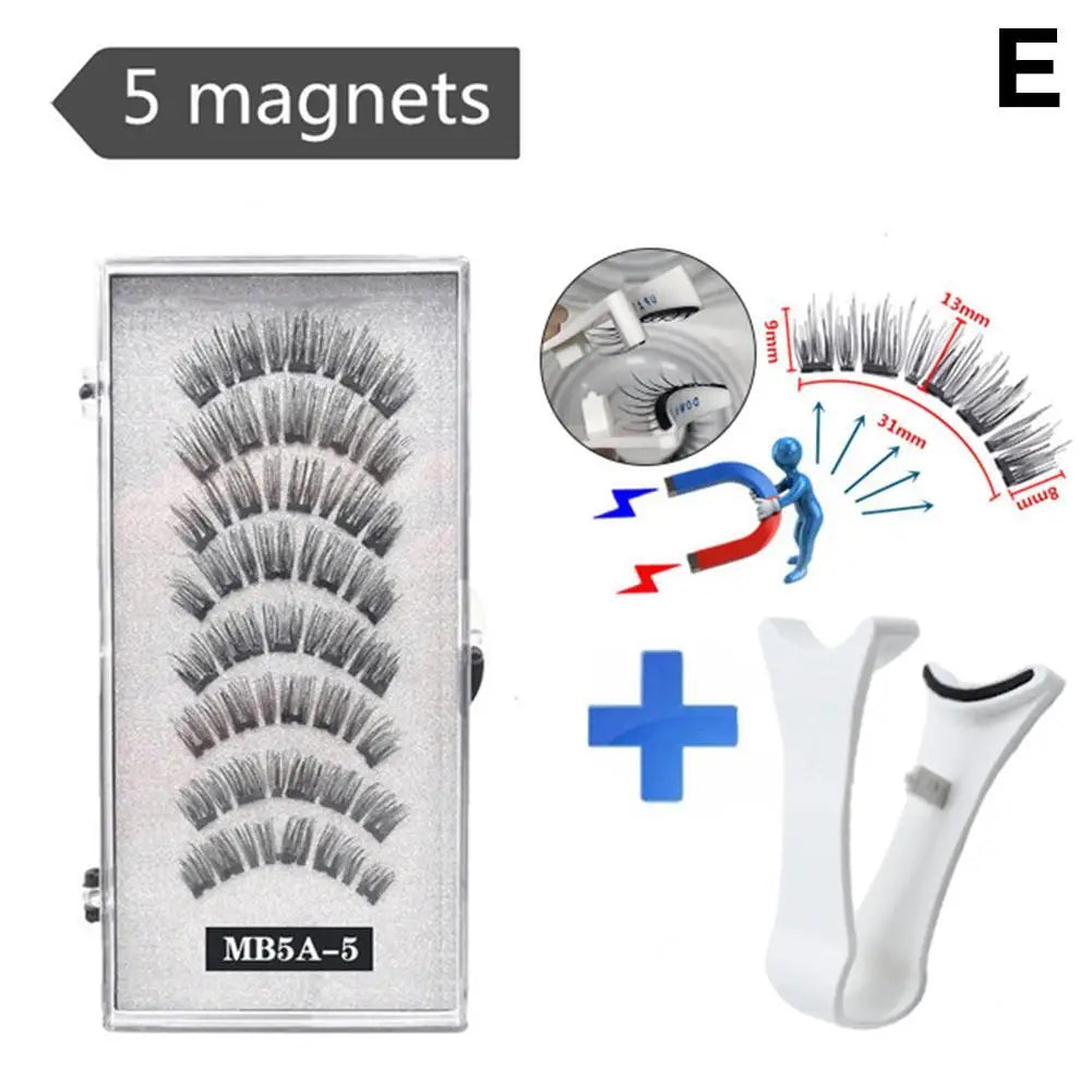 3D Natural ,With 5 Lashes Shipping Handmade Drop False Support Eyelashes Magnetic Reusable H8Y7