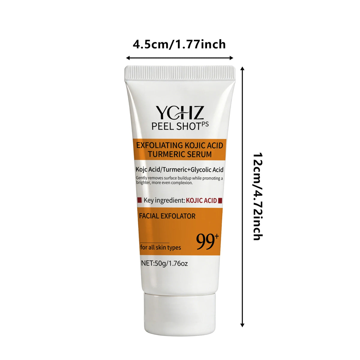 Turmeric Kojic Acid Exfoliating Gel Essence Suitable for Face and Body Gentle Orange Scented Facial Scrub Body Cleansing Gel Removes Dead Skin Scrub Skin Cleanser-50G