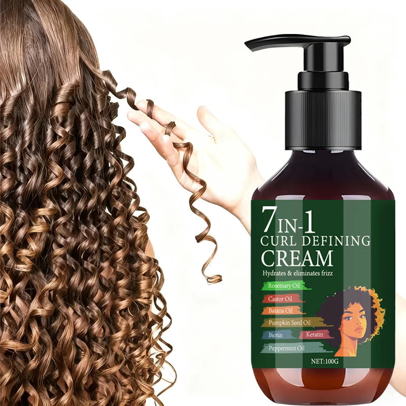 7 IN 1 Curl Defining Cream 1+1 Pack 100g with Biotin Keratin Collagen Vitamin C Moisturizing Anti Frizz Hair Styling Cheap Deal
