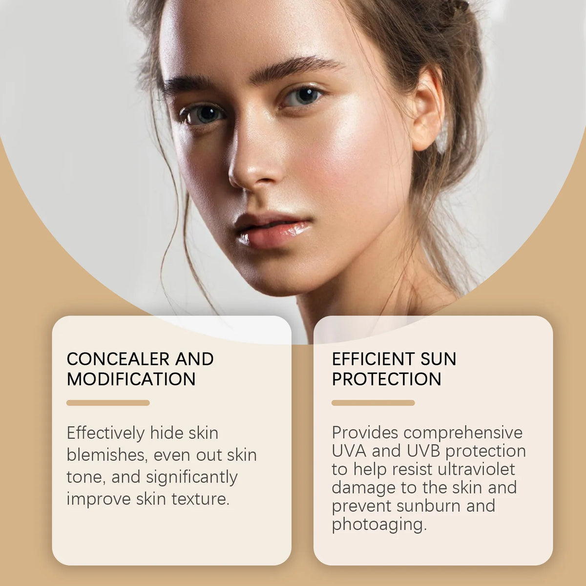 Gold Snail Sunscreen BB Cream SPF 50 Sun Block Makeup Moisturize Face Concealer Long-Lasting Isolation Lotion Concealer Cosmetic